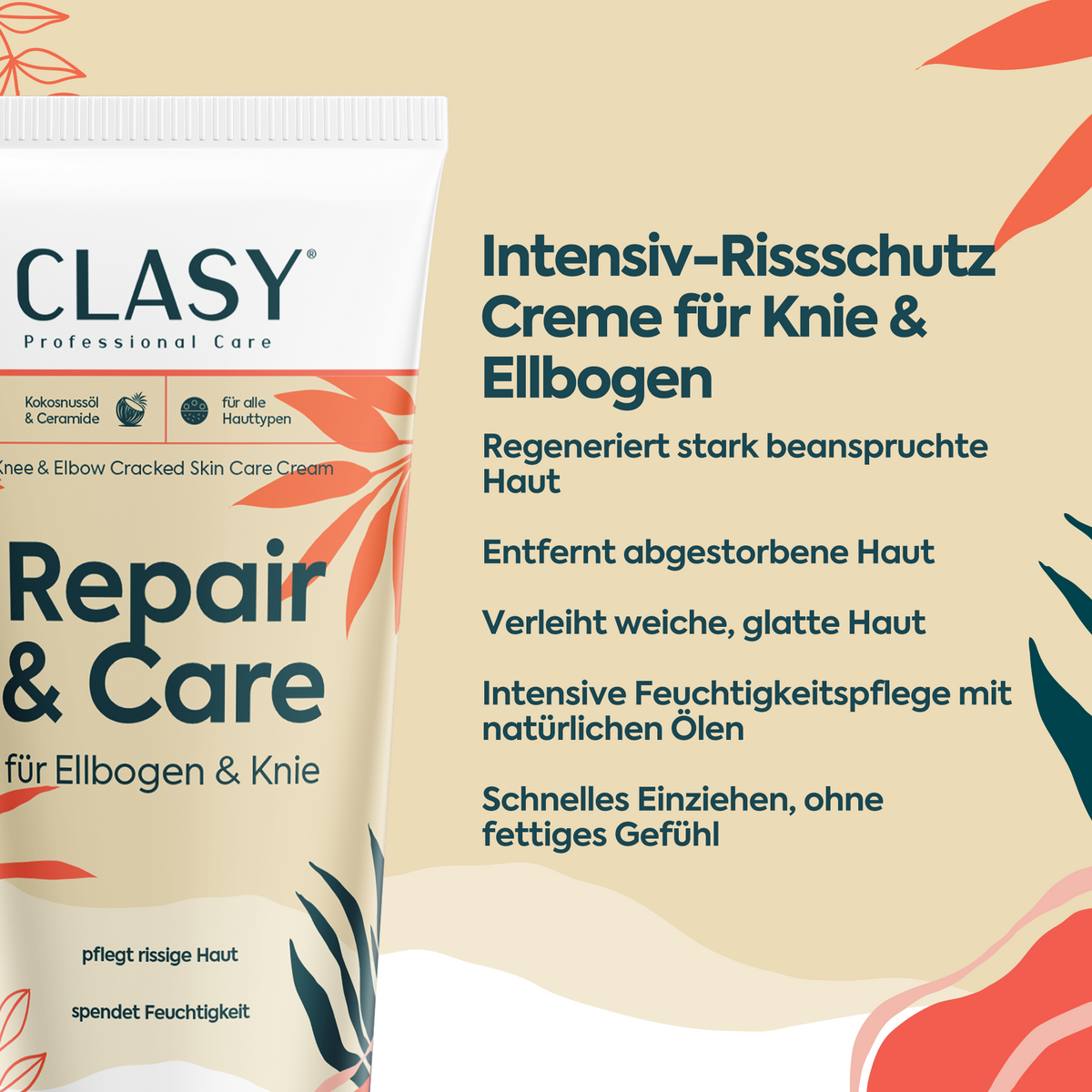 Clasy Care Pflegecreme für Ellenbogen und Knie, 100 ml