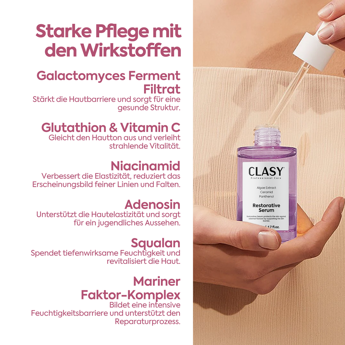 Clasy Care Regenerierendes & Aufhellendes Serum – Repair Serum 50 ml