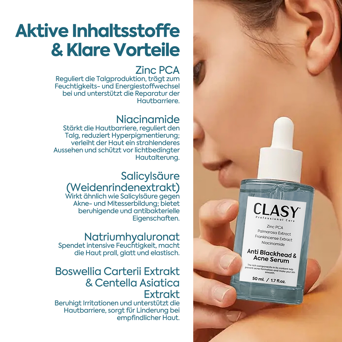 Clasy Care Anti-Mitesser & Akne Serum – 50 ml
