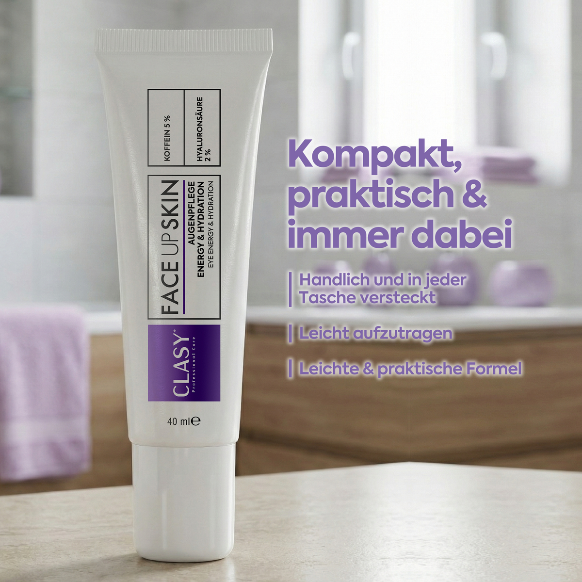 Clasy Care Augencreme gegen Tränensäcke & Augenringe – FACEUPSKIN® Energy & Hydration 40 ml