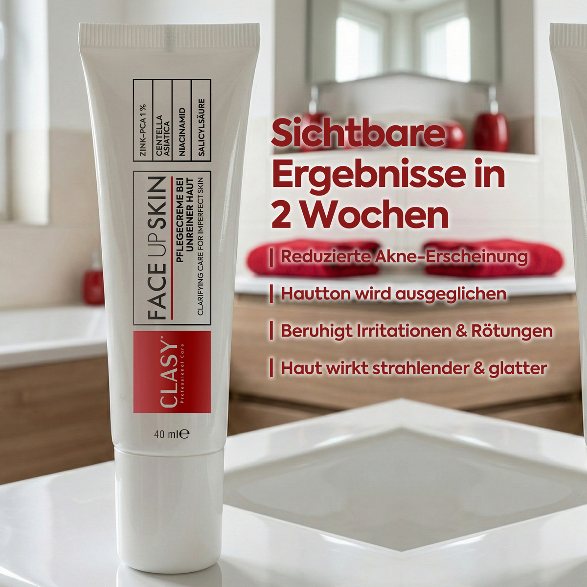 Clasy Care Perfekte Wirkung gegen Akne & Pickel – FACEUPSKIN® für unreine Haut 40 ml