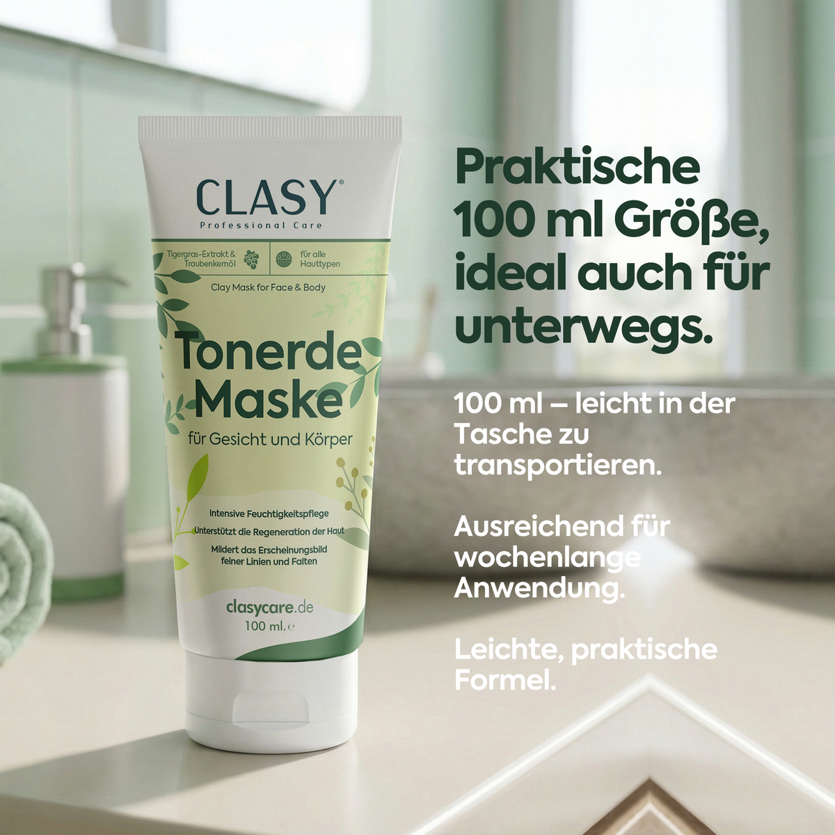 Clasy Care Tonerde-Maske gegen abgestorbene Hautzellen – 100 ml