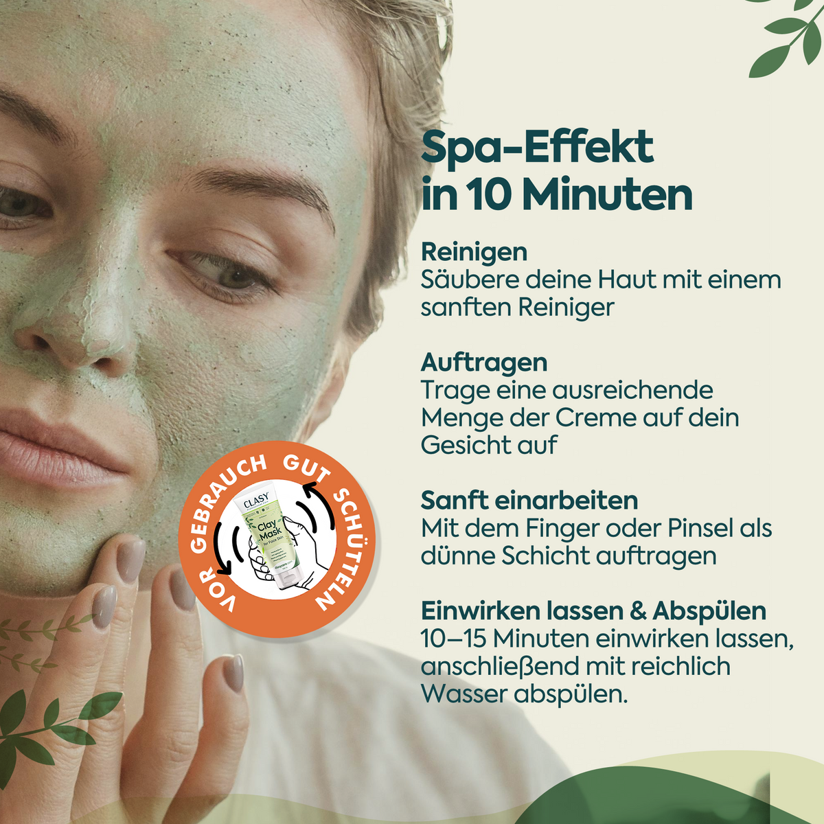 Clasy Care Tonerde-Maske gegen abgestorbene Hautzellen – 100 ml