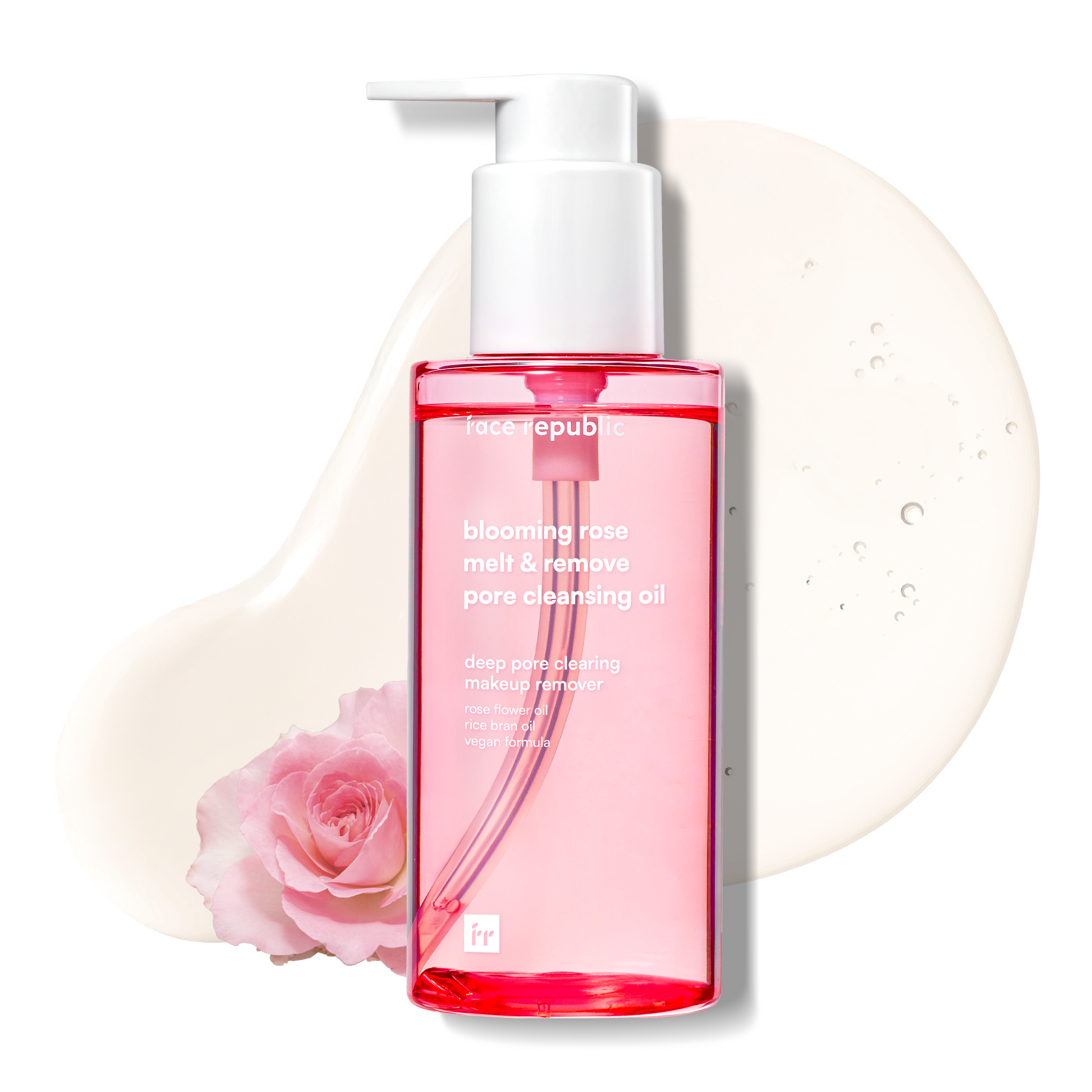 Textur des Face Republic Blooming Rose Poren-Reinigungsöls