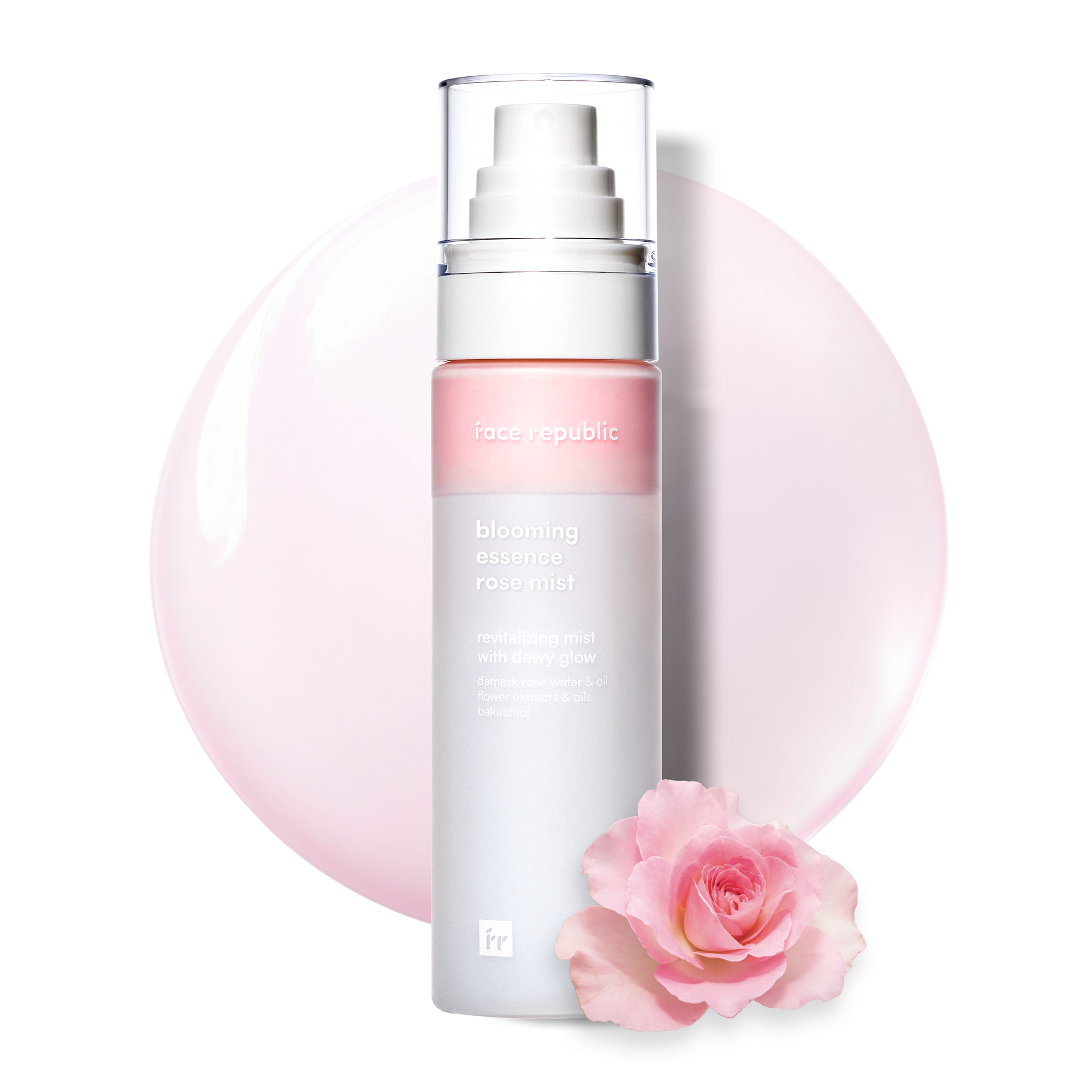 Textur des Face Republic Blooming Rosen-Essenz Gesichtssprays