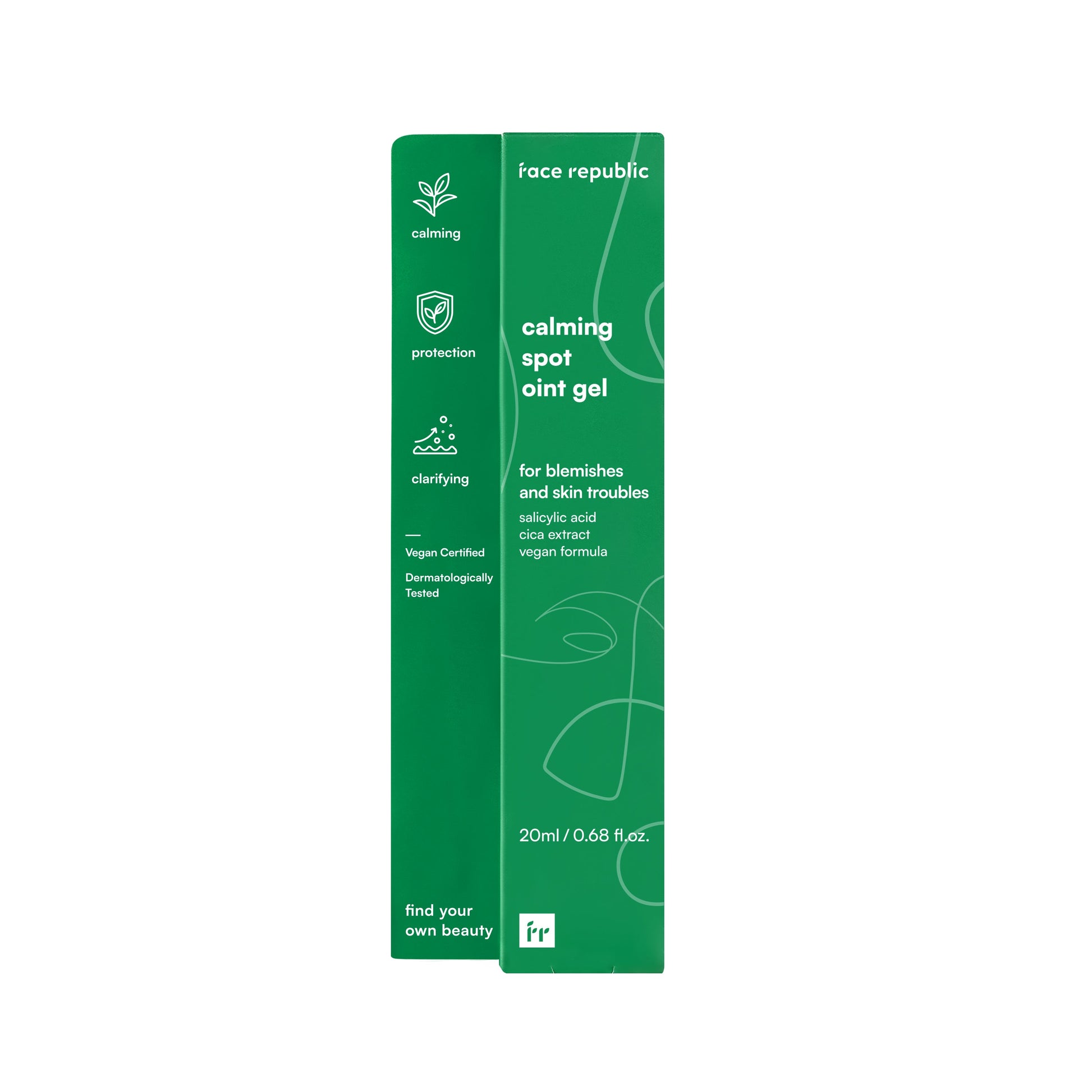 Verpackung des Face Republic Beruhigenden Pflegegels