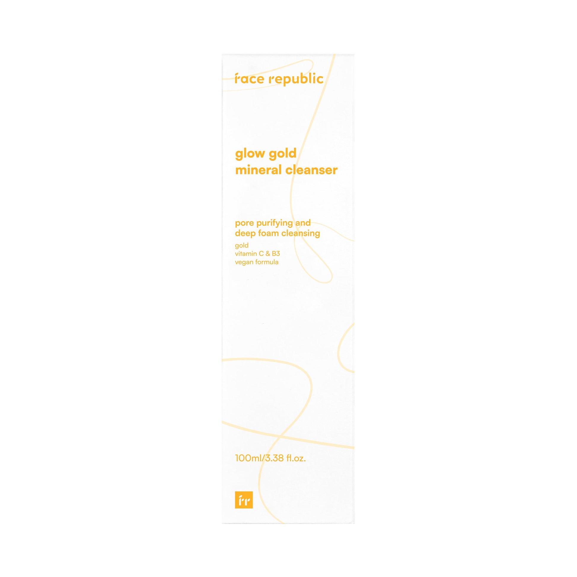 Verpackung des Face Republic Glow Gold Mineral Cleansers