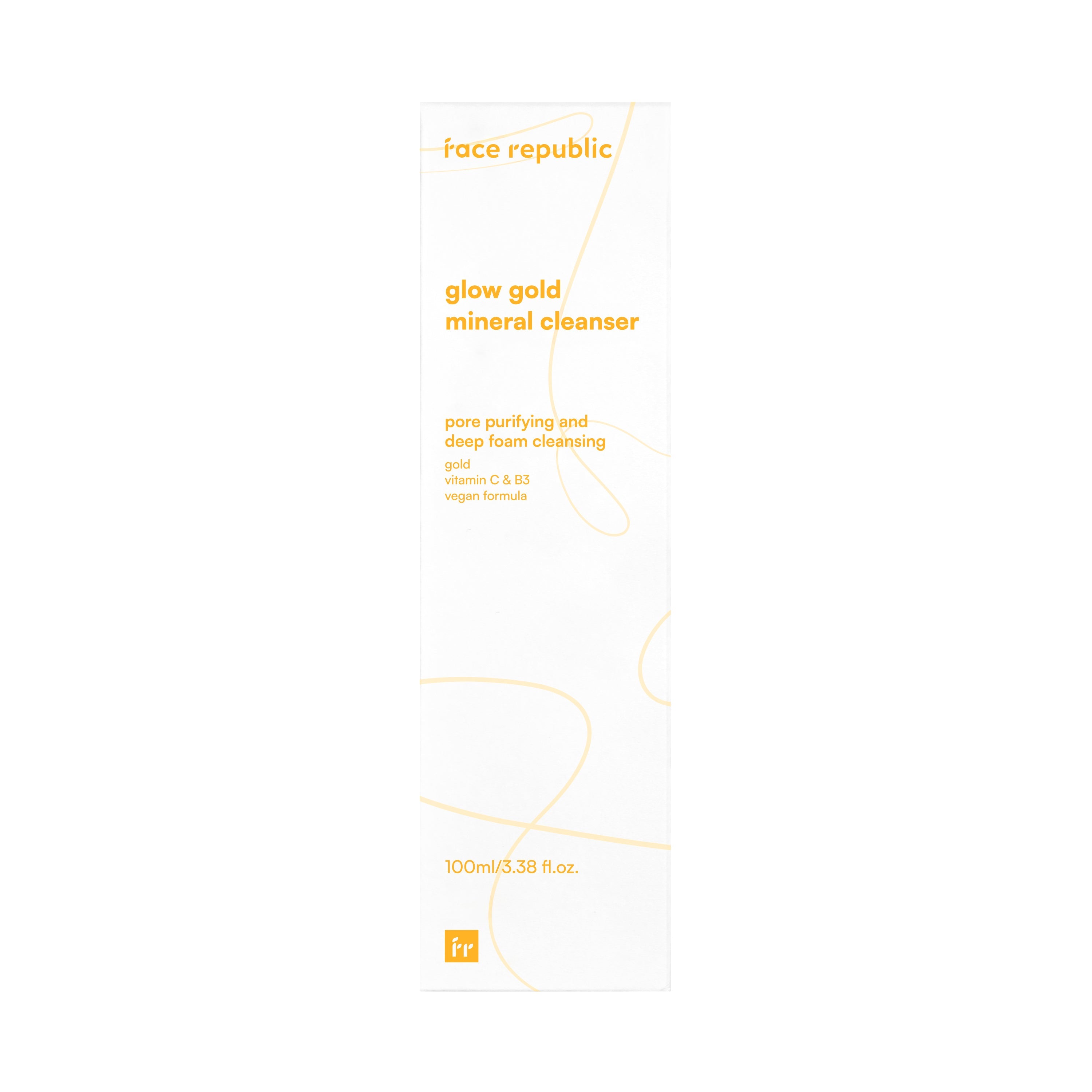 Verpackung des Face Republic Glow Gold Mineral Cleansers