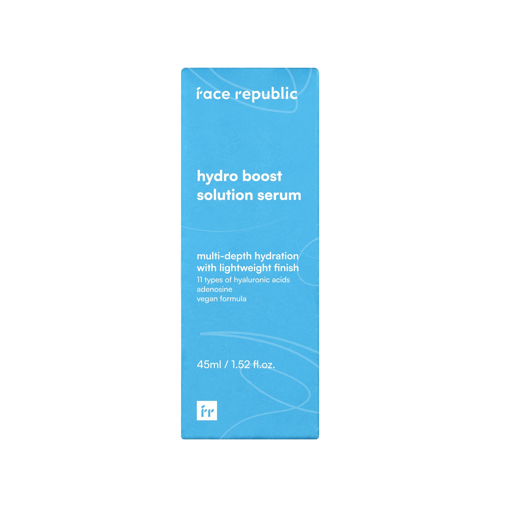 Verpackung des Face Republic Hydro Boost Feuchtigkeits-Serums