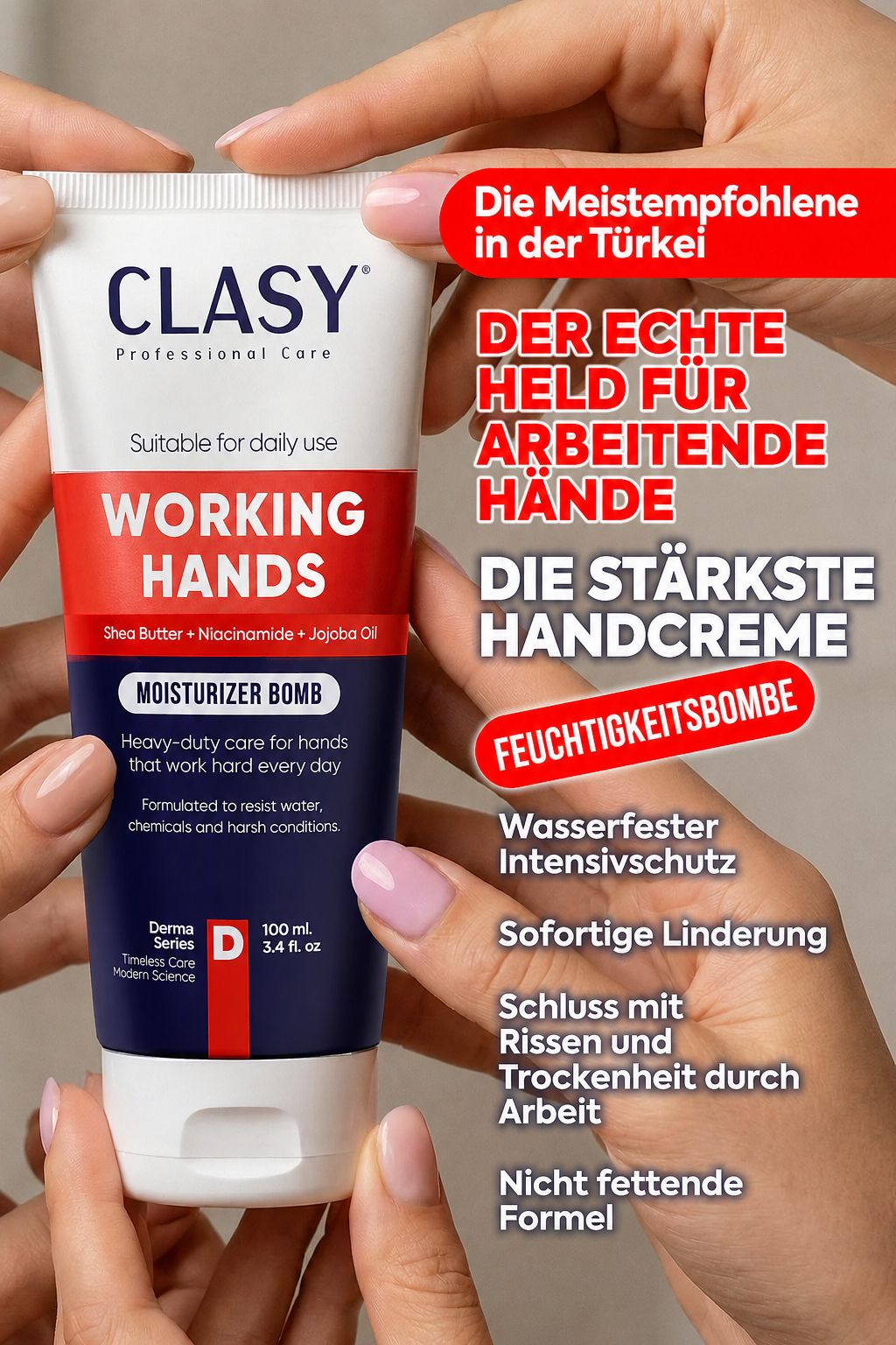 Clasy Care Working Hands - Die stärkste Handcreme 100 ml