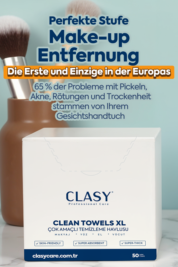 Clasy Care Clean Towels XL – 50 Stück Make-up & Gesichtreinigungstücher